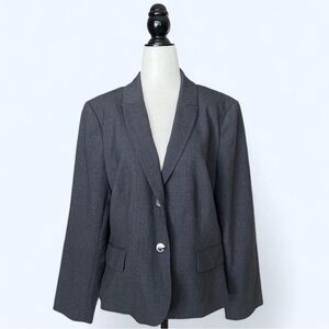 Vintage Calvin Klein Women’s Grey Blazer Business Office Workwear Jacket Large